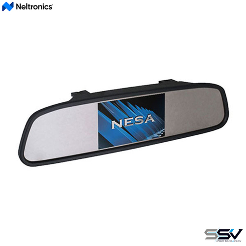 Neltronics NSR-4CLIP Clip-On Rear View Mirror with Reverse Camera Input 