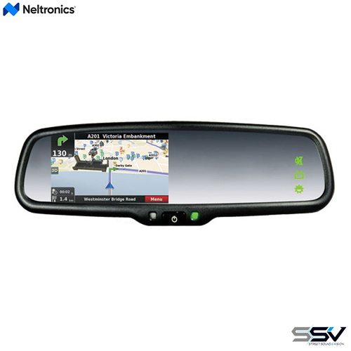 Neltronics NSR-N43 Rear View Mirror with GPS Navigation & Reverse Camera Input 