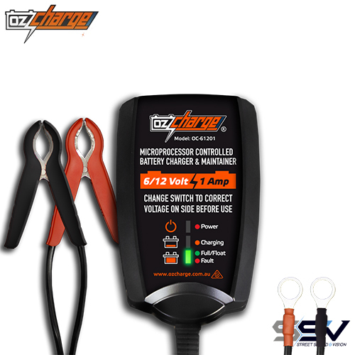 OzCharge OC-61201 6/12V 1A Battery Charger and Maintainer