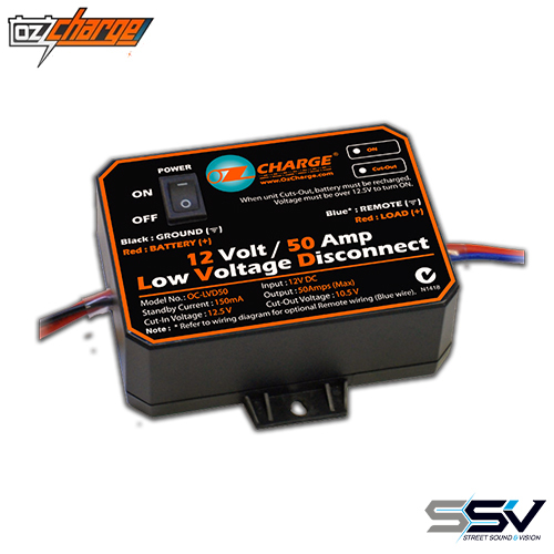 OzCharge OC-LVD50 12 Volt 50 Amp Low Voltage Disconnect (LVD)
