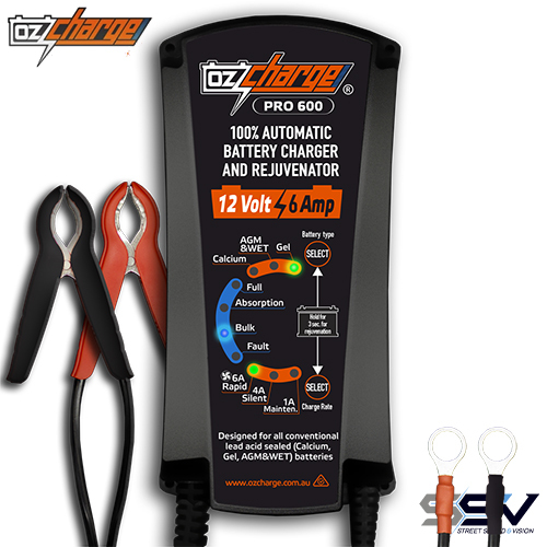 OZ Charger OC-PRO 600 12V 6A Battery Charger and Maintainer