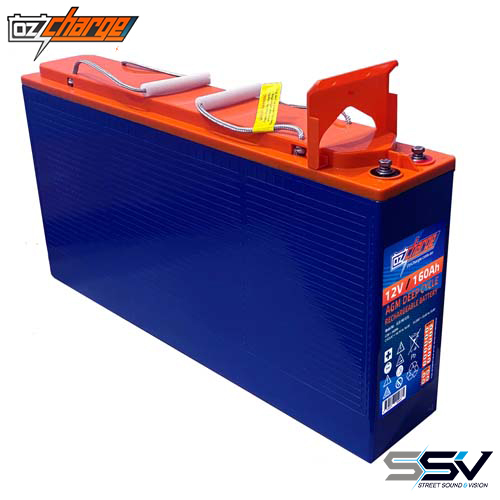 OZ Charge OCB-160-12-SL 12V 160Ah AGM Slim Front Access Deep-Cycle Battery