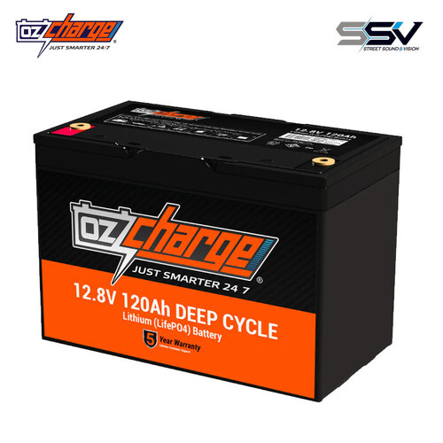Oz Charge 12V 120Ah Lithium LifePO4 Deep Cycle Battery