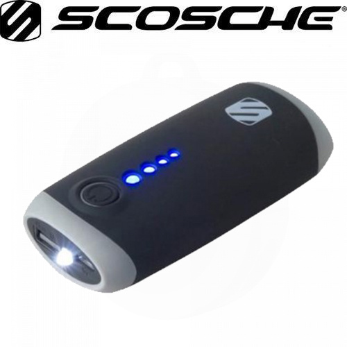 Scosche GoBat 4400 Portable power bank with built in flashlight (Black)