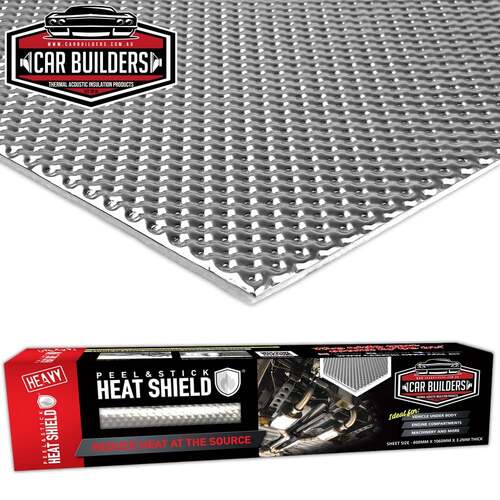 Car Builders Peel & Stick Heat Shield Heavy Face 0.25mm Aluminium 600mm x 1.6m