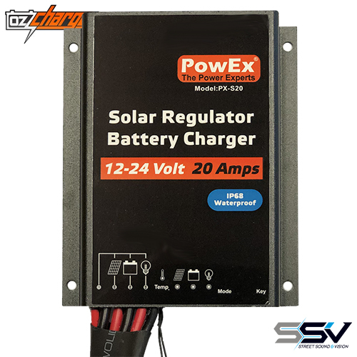 OzCharge PX-S20 12/24V 20A Solar Controller with Load Control - IP68