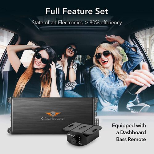 Cadence Q4705 Class AB Full Range 5 Channel Amplifier, 1175 Watts Max Power with Bass Knob, Car Audio System