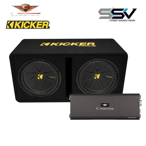 Cadence QRS1.1500GH mono Amp with KICKER 50DCWC122 – Dual 12″ Ported sub 