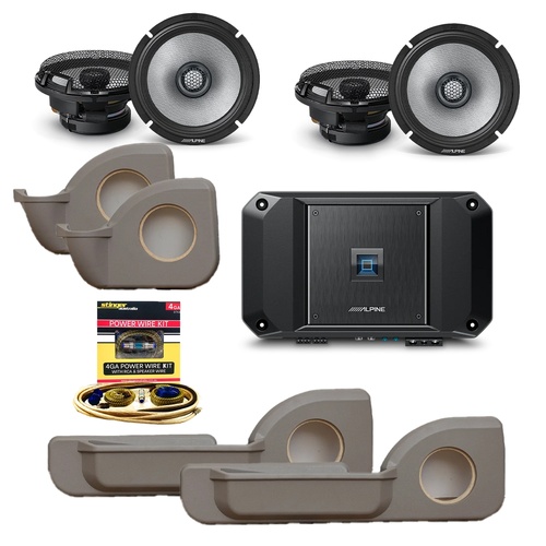 Alpine R2-Series 4-Channel Performance Speaker System Amplifier Door Pods To Suit Land Cruiser Dual Cab