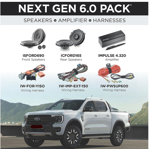 Focal Amplifier & Speakers To Suit Ford Ranger Next Gen 6.0 Pack