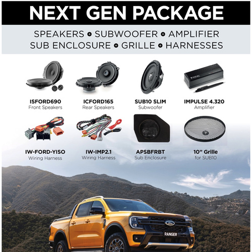 Focal Amplifier & Speakers To Suit Ford Ranger Next Gen 6.1 Pack
