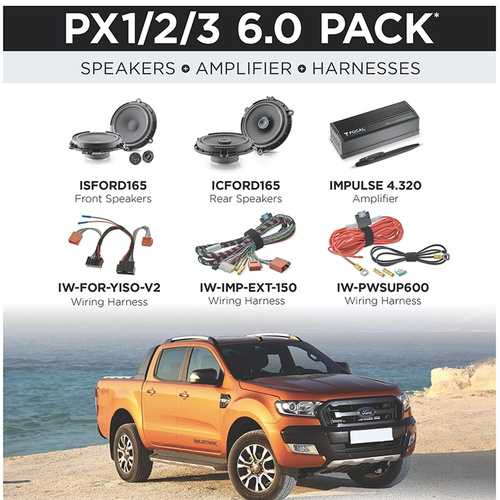 Focal Amplifier & Speakers To Suit Ford Ranger PX/1/2/3 6.0 Pack