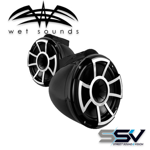 WET SOUNDS REV 10S BLACK Wakeboard tower speaker pair