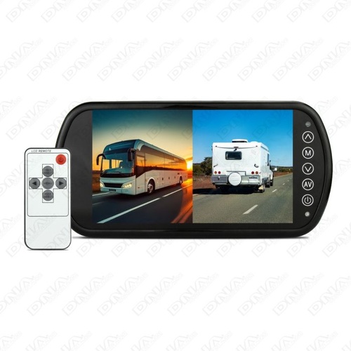 DNA Car Audio RVM72 7-Inch AHD 2 Channel Rear View TFT-LCD Monitor (Mirror-Style Design)