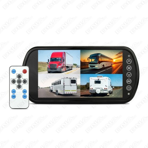 DNA Car Audio RVM74 7-Inch AHD 4 Channel Rear View TFT-LCD Monitor (Mirror-Style Design)
