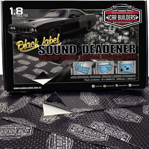 Car Builders Sound Deadener Black With Logo 300 x 500mm 12 Pack