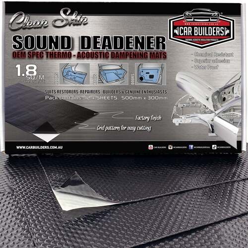 Car Builders Sound Deadener Plain Black 300 x 500mm 12 Pack