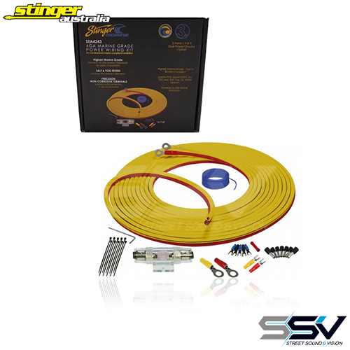 Stinger PowerSports Marine 4GA Amplifier Kit (3m)