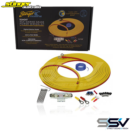 Stinger PowerSports Marine 4GA Amplifier Kit (7m)