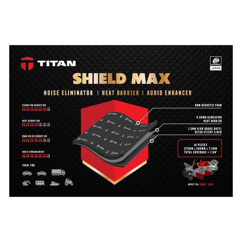 Titan SHIELD MAX 3-Layer Acoustic & Vibration Deadening Sheets