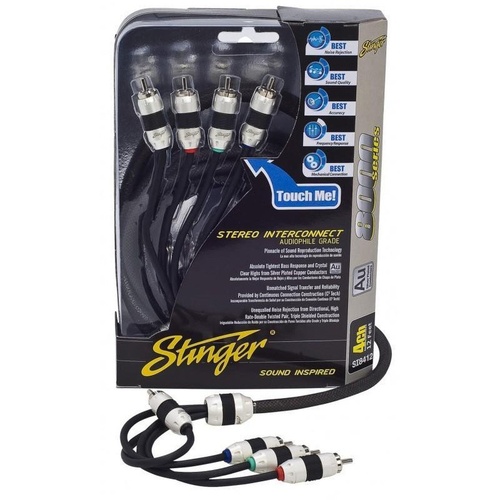 Stinger SI8417 8000 Series 4 Channel RCA Interconnect 17ft (5.2m)