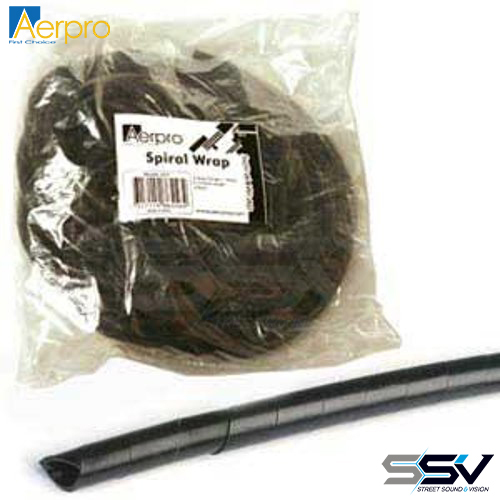 Aerpro SLT4 Spiral cable rap range 4 - 50mm 10 metre length black