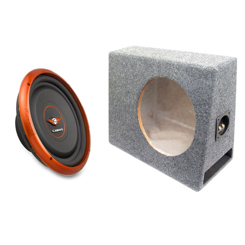 Cadence SLW12S4 12” 4 Ohms SL Slim Car Audio Subwoofer 500 Watts & Sub Box pack