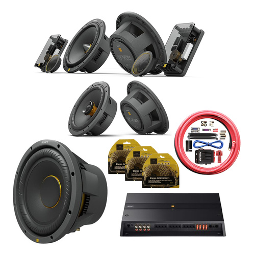 Premium Sony Mobile ES™ Car Audio Bundle Front & Rear Speakers with Subwoofer Amplifier