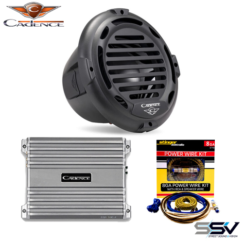 Cadence Marine Audio Pack Subwoofer, Amplifier & Wiring Kit