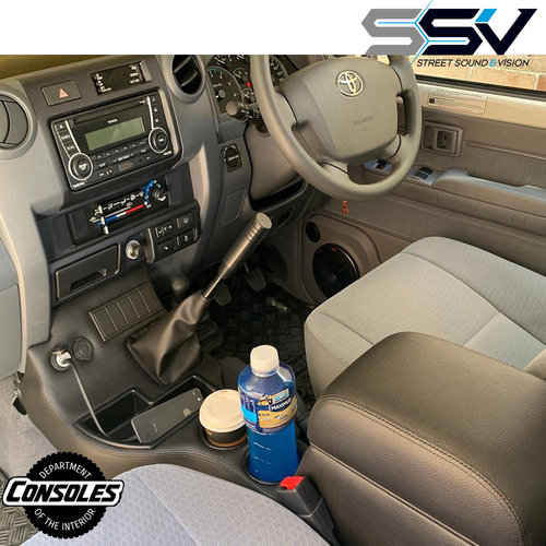 Full Length Black Floor Console to suit Single Cab 79 Series Land Cruiser DPF 2016+