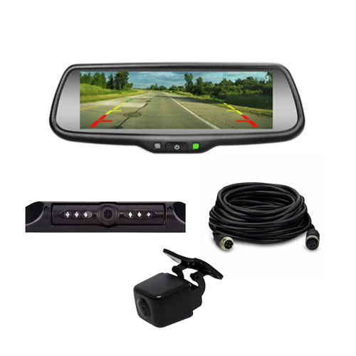 Premium OEM Style 7.3″ Replacement Mirror with Dual Camera Setup, Constant Running & Reverse Camera To Suit Toyota Land Cruiser 70 Series
