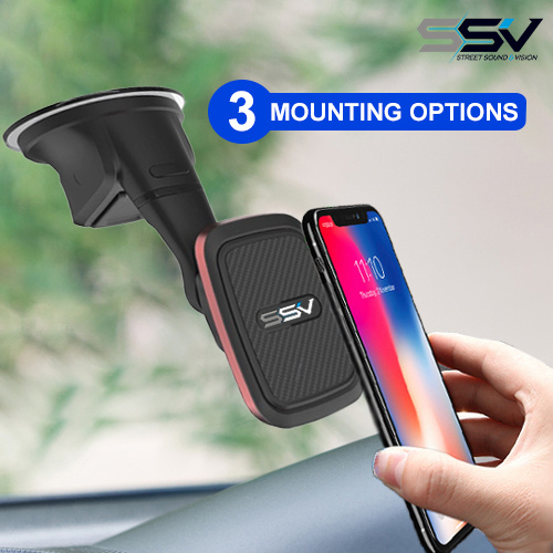 SSV Magnetic Car Phone Holder 3-in-1 mounting Option Included Universal Cell Phone Holder Car Air Vent Holder Dashboard Mount Windshield Mount SSVPHPK
