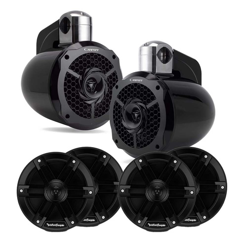 Ultimate Marine Sound Bundle Amplified 8" Cadence Towers + 6.5" RF Coaxials