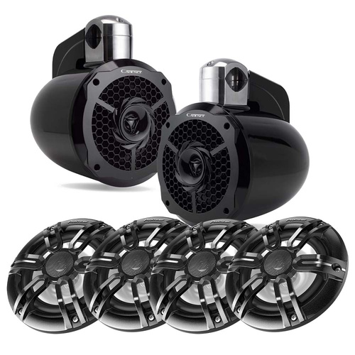 Ultimate Marine Sound Bundle Amplified 8" Cadence Towers + 6.5" Pioneer Coaxials