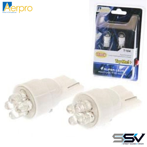Aerpro T104Y 4 x LED T10 Globe Amber / Yellow