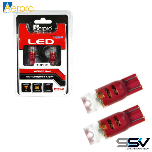 Aerpro T10PL1R Super SMD LED T10 Wedge Red