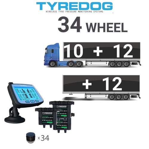 Tyredog TD-2700F-X10+12+12 34 Wheel (10+12+12) Truck & Trailer Tyre Pressure Monitoring System