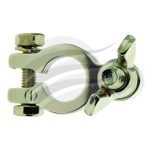 Jaylec TL0014 Battery Terminal Negative 5/16" Stud and Wingnut Solid Brass Nickel