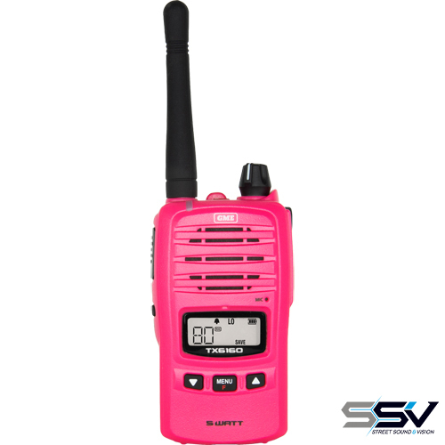 GME TX6160XMCG 5/1 Watt IP67 UHF CB Handheld Radio - McGrath Foundation Pink