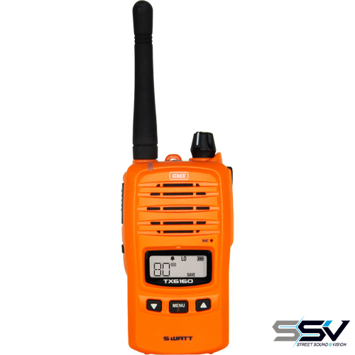 GME TX6160XO 5/1 Watt IP67 UHF CB Handheld Radio - Blaze Orange