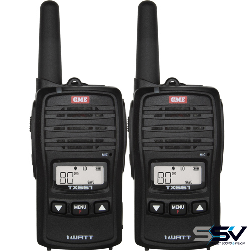 GME TX667TP 1 Watt UHF CB Handheld Radio - Twin Pack