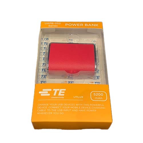 TE Connectivity UTILUX 5200 mAh Power Bank - RED