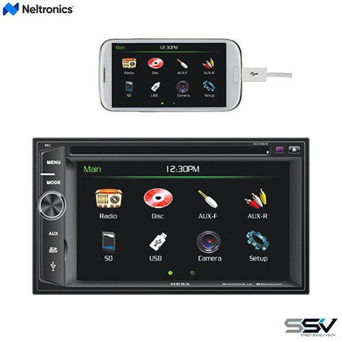 Neltronics VIN-652MHB Double DIN DVD Player with 6.2? Touchscreen  2-Way MHL 
