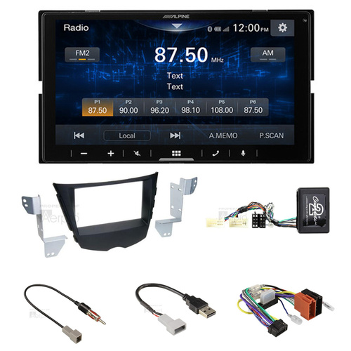 Alpine ILX-W770A Head unit pack to suit Hyundai Veloster 2011–2016  (Compatible with factory Amplified System only)