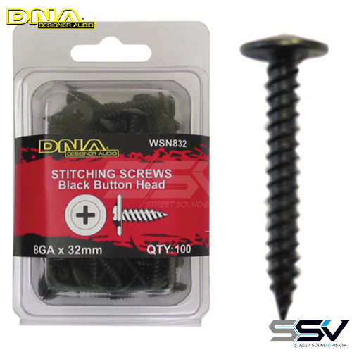 DNA WSN832 32mm Needle Point Screws 100 Pack Black