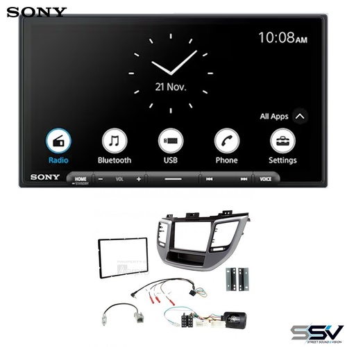 Sony XAV-AX6000 wireless apple carplay and android auto with Aerpro FP8303K Install Kit To Suit Hyundai Tucson 2015-2018
