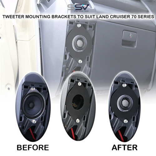 Premium Tweeter Mounts To Suit 70 Series Land Cruiser Perfect Fit for 4-Inch Factory Speaker Spot