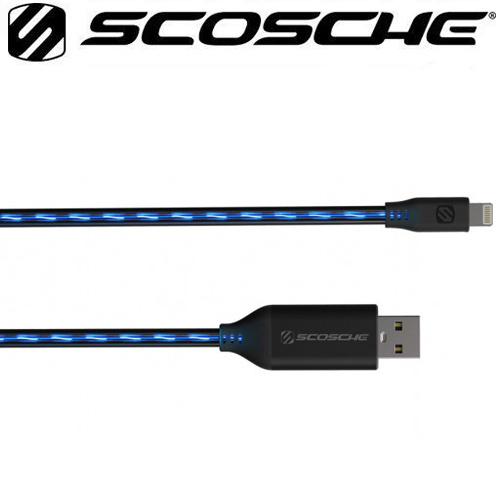 Scosche StrikeLine Flo - Charge & Sync Cable w/Flowing Charge LED for Lightning USB Devices