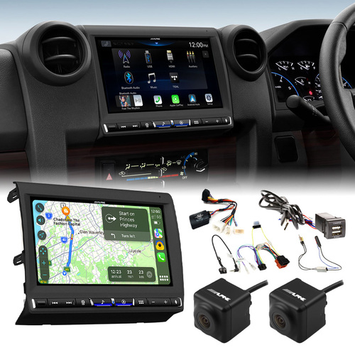 Alpine i905-LC70 Head Unit | Front & Rear Camera To Suit Toyota Land Cruiser Facelift 70 Series 2.8L & 4.5L 9/2023+