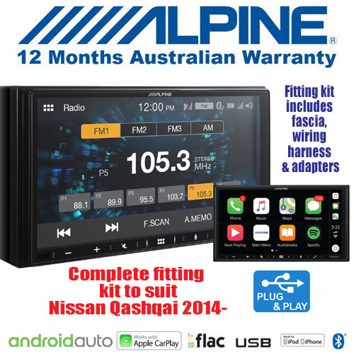 Alpine iLX-W650E kit to suit Nissan Qashqai 2014-